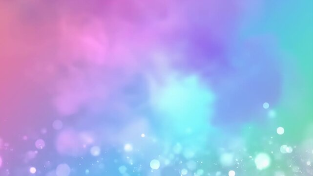 A soft pastel gradient background with bokeh and light effects.