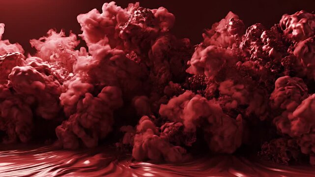Abstract 3D Render of Organic Red Forms