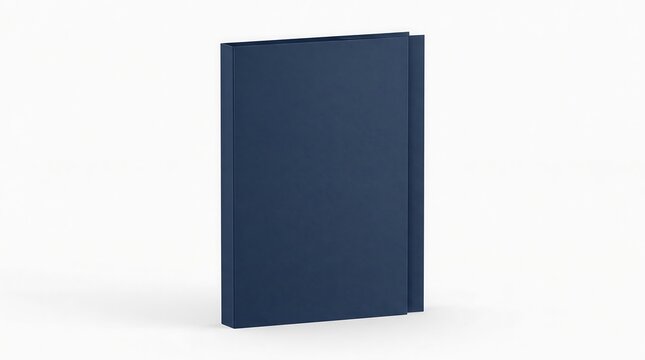 Closed blue business presentation folder isolated on white background