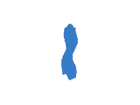 Geographical outline map silhouette of the nation of grenada in blue color