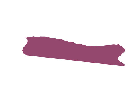 Purple silhouette representing the geographical shape of the country of nepal