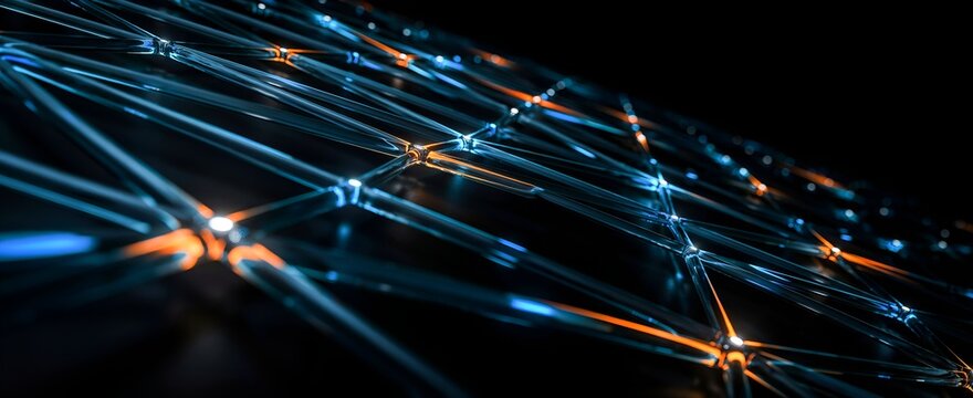 Abstract Network Of Lines And Nodes 3d Rendered Illustration