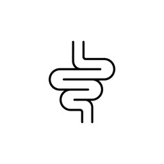 Obraz premium Intestine digestive system anatomy icon representing biological health with intestine, digestive