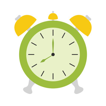 alarm clock with bells, flat style