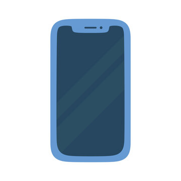 smart phone with dark screen, flat vector icon
