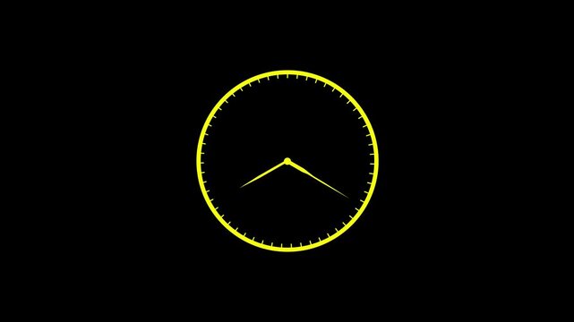 Digital clock icon animation.  Time lapse of spinning clock animation, Abstract new analog clock icon animation. Clock Counting Down 24 Hour Day Fast Speed concept. 4k animation