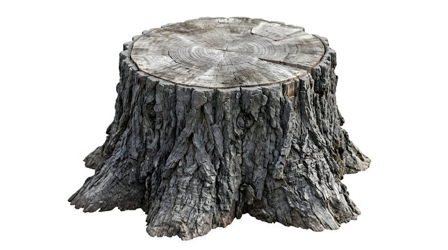 Tree stump isolated on transparent background