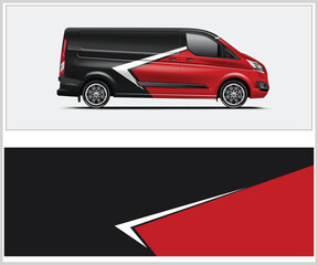 Fototapeta premium Dynamic Van Wrap Design with Bold Color Scheme