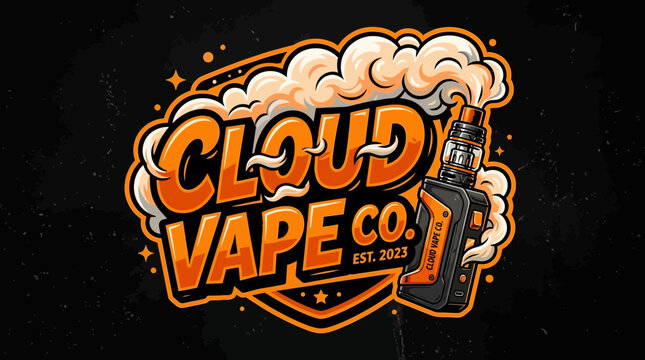 Vape company logo with cloud design.