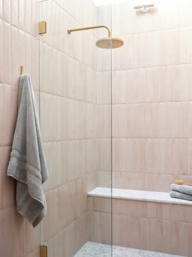 vignette of pink shower