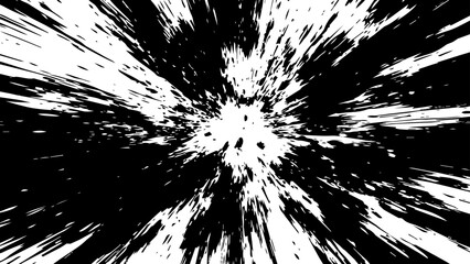 モノクロの集中線が炸裂するコミック背景 漫画風インパクトバーストエフェクト © 秀晃 岡庭