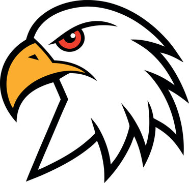 Simple Eagle Head Silhouette Flat Design Modern Vector Logo
