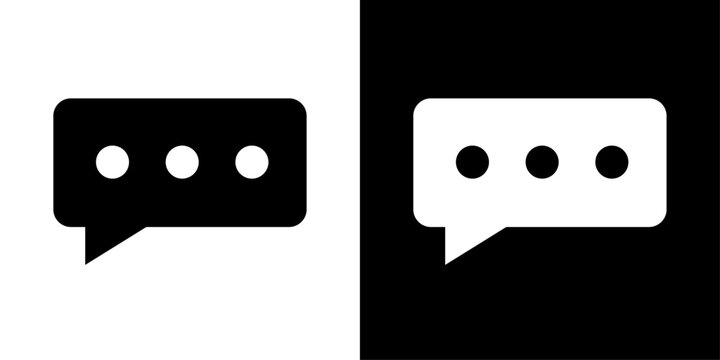 Modern chat message icon featuring a speech bubble with typing dots, representing online messaging, live chat, communication, chatbot interfaces, and digital conversations.