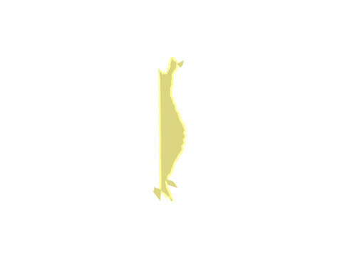 Yellow silhouette representing the geographical shape of the country of togo