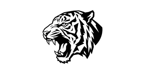 Roaring Tiger Head Geometric Vector Illustration © Marchell