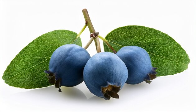 fresh serviceberry cluster isolated on white background