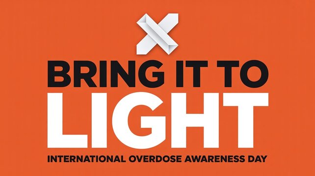 International Overdose Awareness Day Poster with White Cross Symbol for August Event