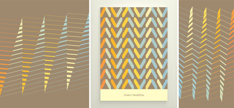 Abstract pattern with vibrant stripes. Striped angular background in the shape of a staircase. A geometric zigzag design of repeating elements. Vector for brochure, presentation, flyer or banner.