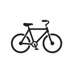 Fototapeta premium Modern bicycle icon in black silhouette on white background for design and editorial use