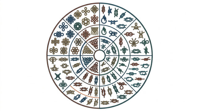Ancient Symbols And Icons Circular Design Pattern.