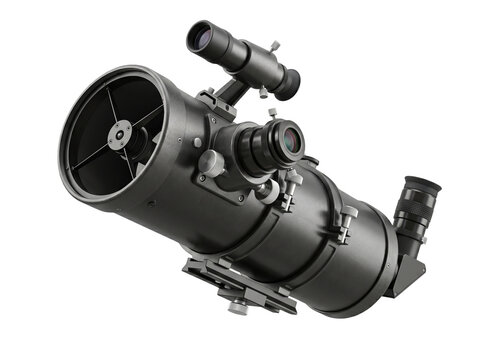 Black Reflector Telescope With Mounting Bracket Isolated On Transparent Png