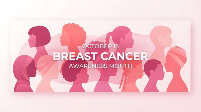 Breast cancer awareness month pink ribbon support for women's health october campaign