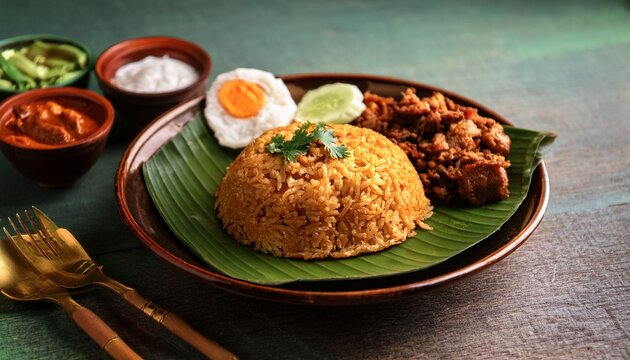 delicious indonesian nasi padang rice dish