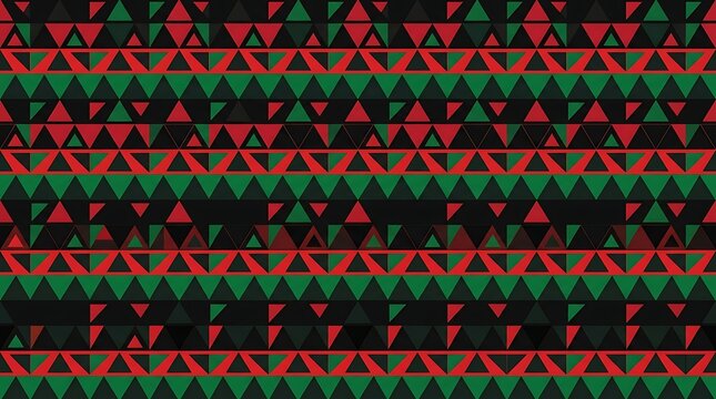 Abstract geometric triangle pattern in pan-african colors