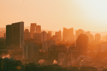 Fototapeta premium sunset views of the sea and the city