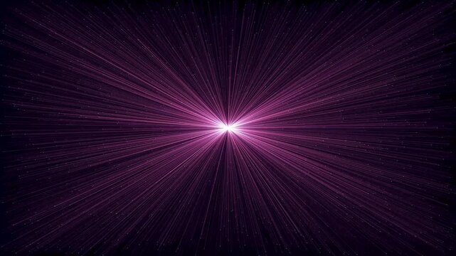 Abstract Background With Radiant Purple Light Beams Emitting From A Central Bright Glowing Point Light Source