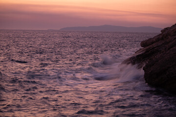Fototapeta premium sunset views of the sea and the city