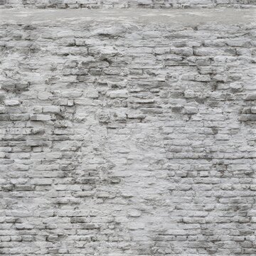 Aged whitewashed brick wall texture, rustic masonry background, vintage architectural surface, weathered construction material, authentic character.