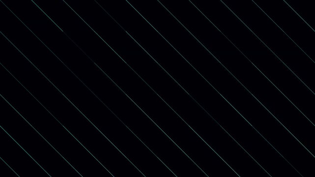 Minimalist digital background featuring thin diagonal neon cyan lines moving across a deep black space