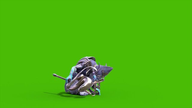 Green Screen High Priest Shaman Attacks Side Loop 3D Rendering Animations CGI 4K