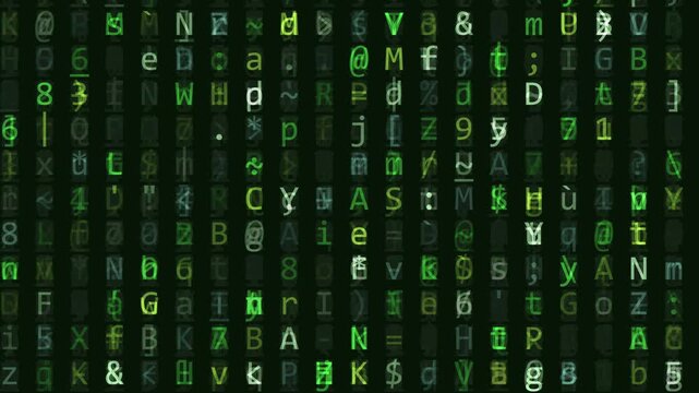 Abstract Digital Background Featuring Cascading Green Computer Code And Glowing Programming Syntax For Data Security Concepts