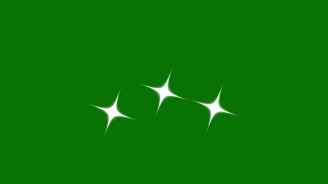 Twinkle Star Bright Twinkle Stars Blinking in Retro Style Vector Animation for Night Sky, blinking 2D doodle stars and glitter bursts, retro cartoon sparkle bursts, green screen background. 4k video