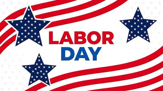 Labor day patriotic background with stars and stripes