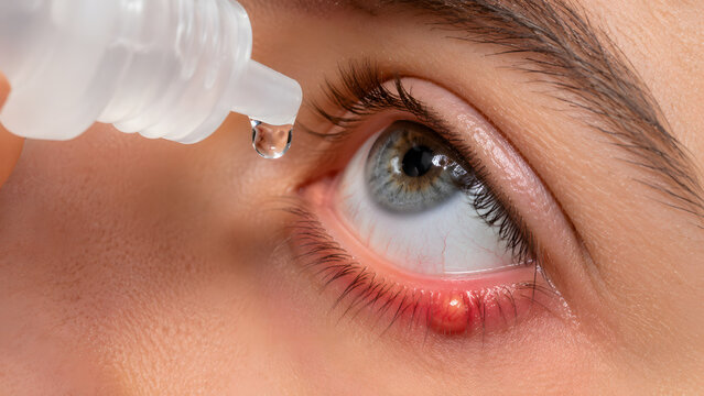 Eye Drops Treating Painful Stye Infection