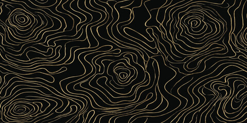 Abstract golden contour map elevation lines texture with topography abstract background elevation geography cartography metallic landscape minimalist creative artistic geometric navigation © MOHAMAD