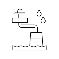 Obraz premium Renewable water system icon showing filtration process for sustainable resource management