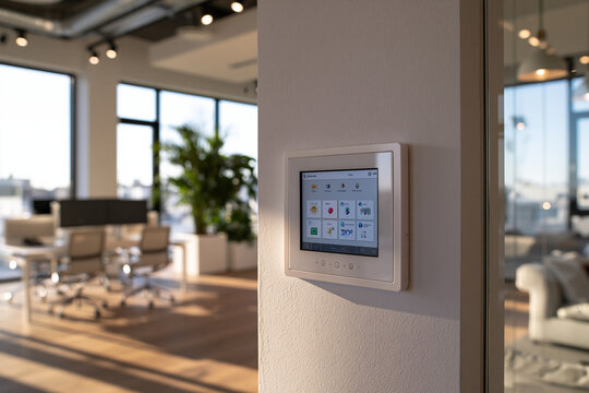 Smart office control panel motion, business motion concept