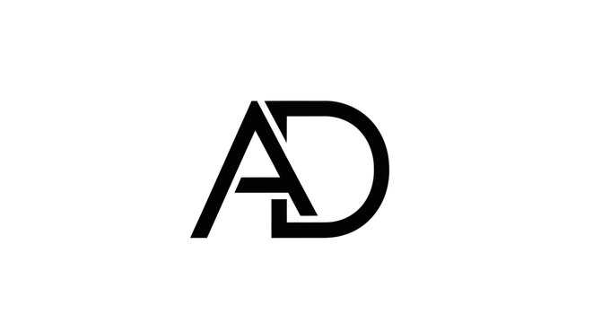 Modern interlocking monogram logo of letters A and D.