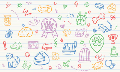 Obraz premium Pedigree Exotic Breeding Clinic and Pet Hospital Lined Paper Pattern