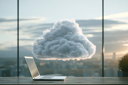 Digital cloud computing concept, technology and AI concept