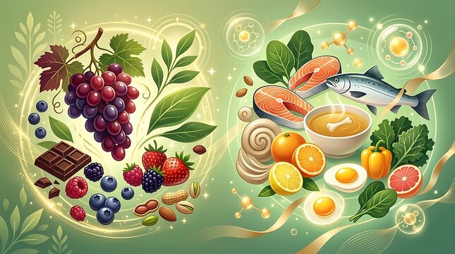 Balanced variety of healthy superfoods and nutrients