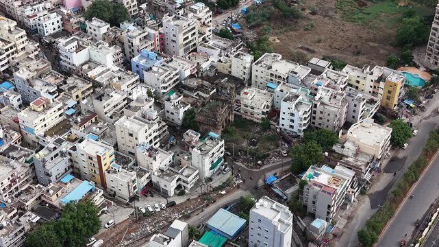 Aerial shot of Masjid-e-Shaikh in Hyderabad, India