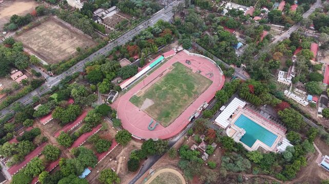 Aerial shot of play stadium in Hyderabad, India