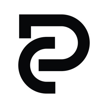 Bold modern lettermark logo design featuring stylized letters p and c, monogram