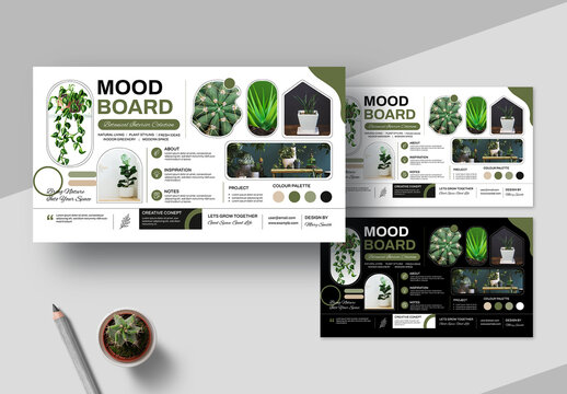 Botanical Mood Board Template Layout