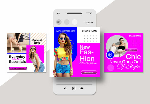 Fashion Social Media Post Design Set